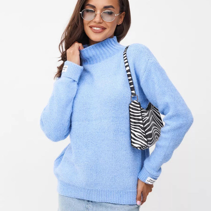 Pull femme à col haut en tricot doux Chic & Stil