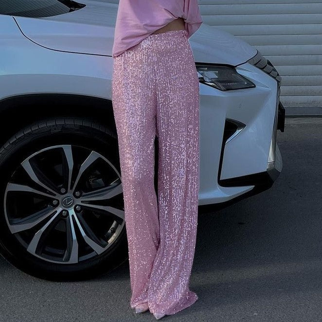 Ladies Glitter Glamour Pants Lune London