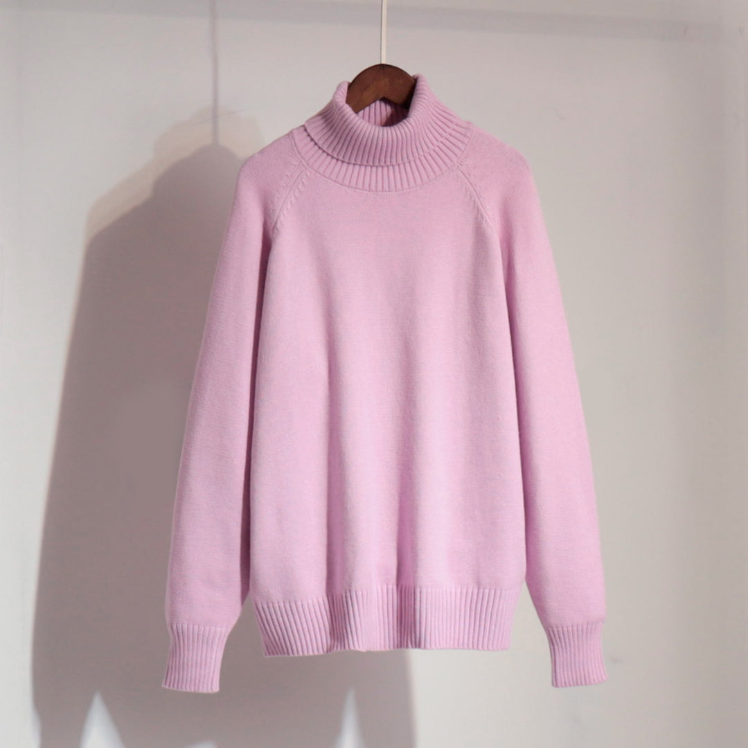 Pull en tricot pour dames avec col montant et coupe décontractée Chic & Stil