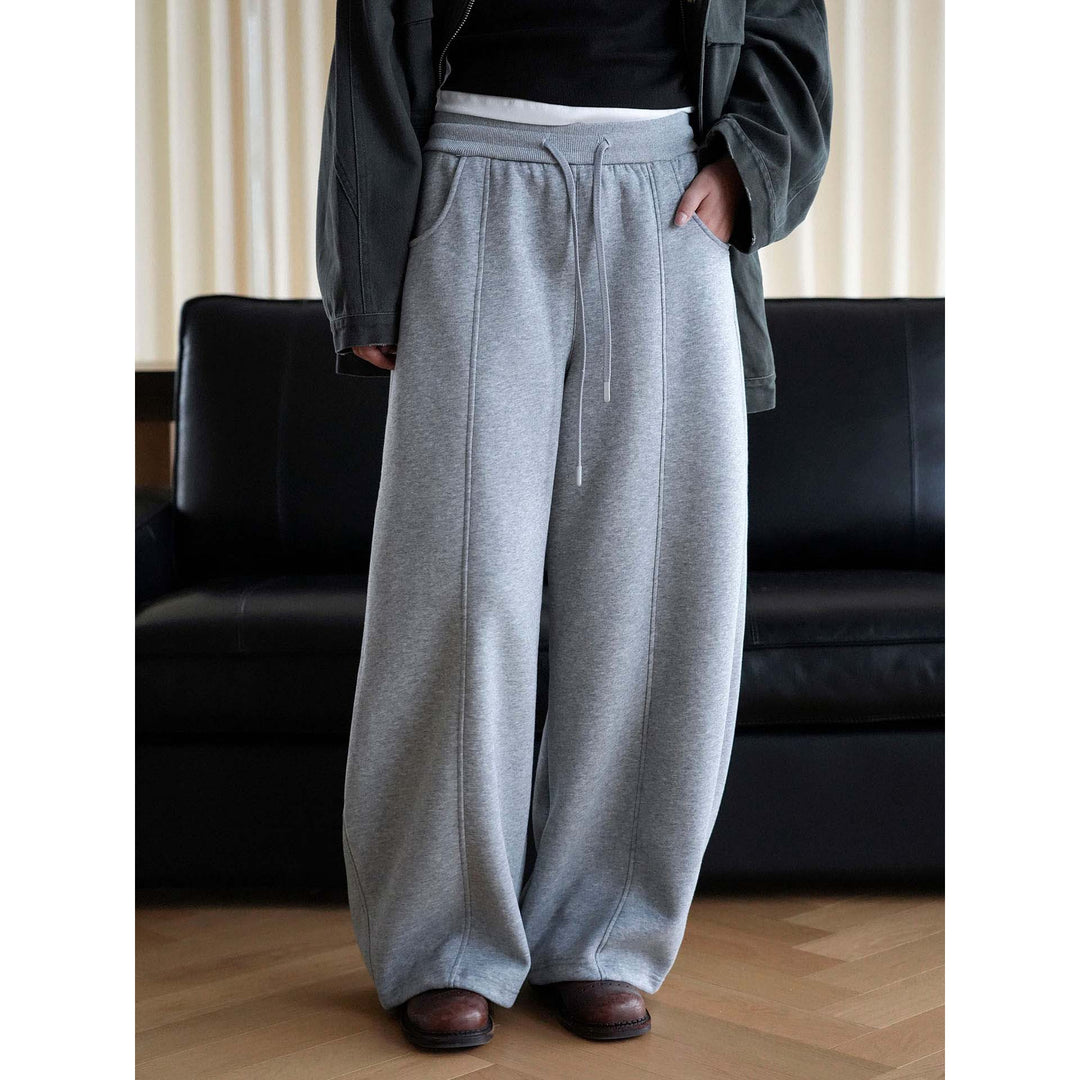 Women's Wide Sweatpants with High Waist and Central Crease Amarae