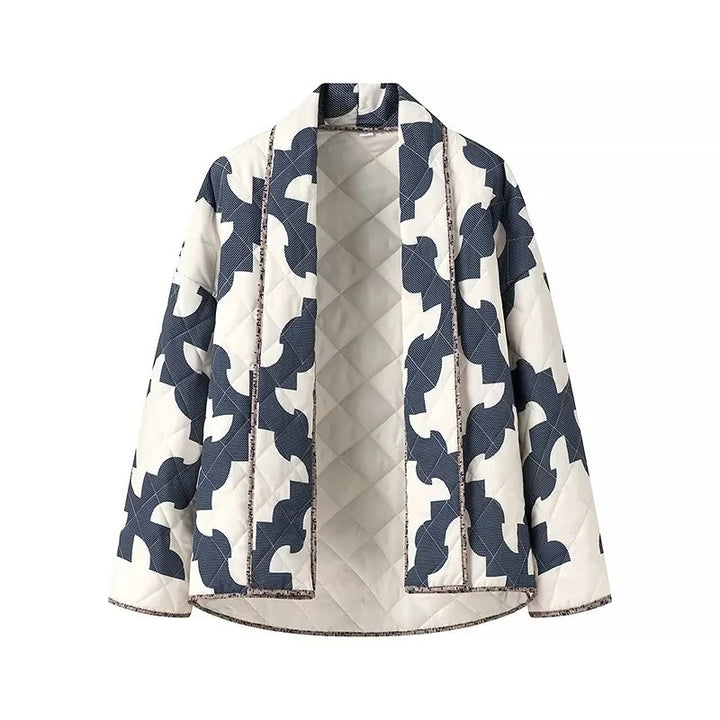 Veste matelassée pour femmes avec des motifs géométriques modernes et un matériau léger Chic & Stil