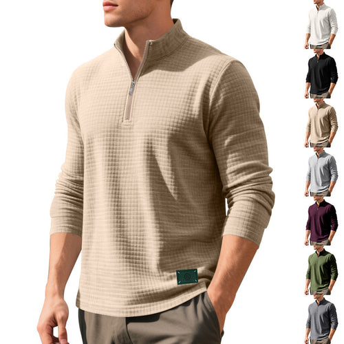 Pullover for men with structured design and high collar Amarae