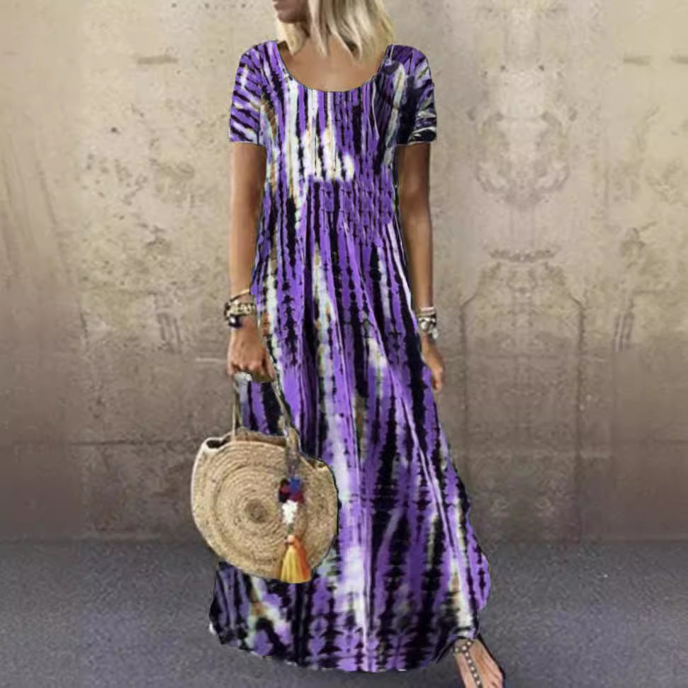 Lune London trendy striped pattern women's maxi dress