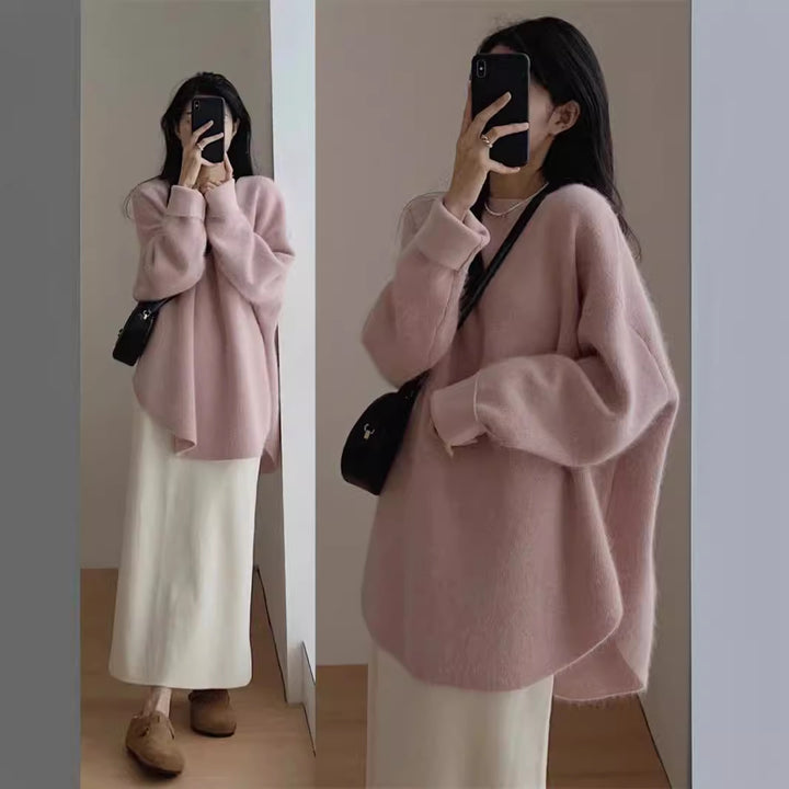Pull surdimensionné confortable pour femme avec surface texturée et coupe décontractée Chic & Stil