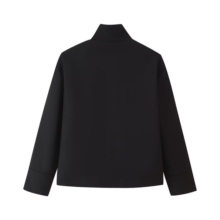 Ladies short quilted jacket with high collar Lune London