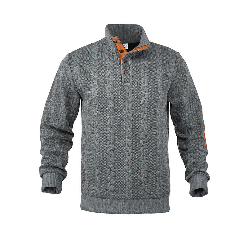 Round neck sweater for men with contrasting details Lune London