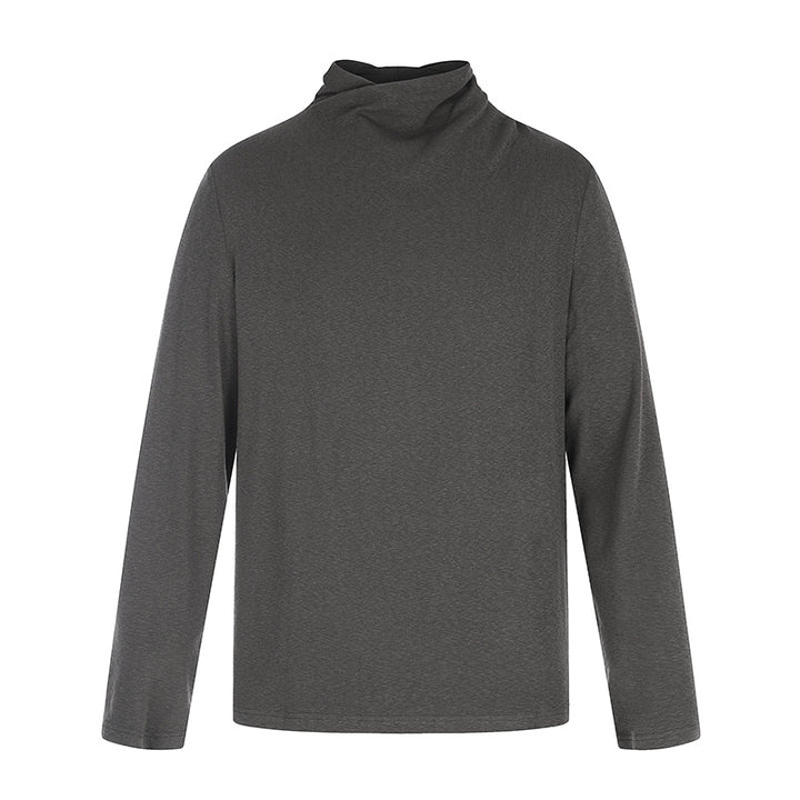 Men's Long Sleeve Shirt with Loose Stand Collar made of Soft Jersey Amarae