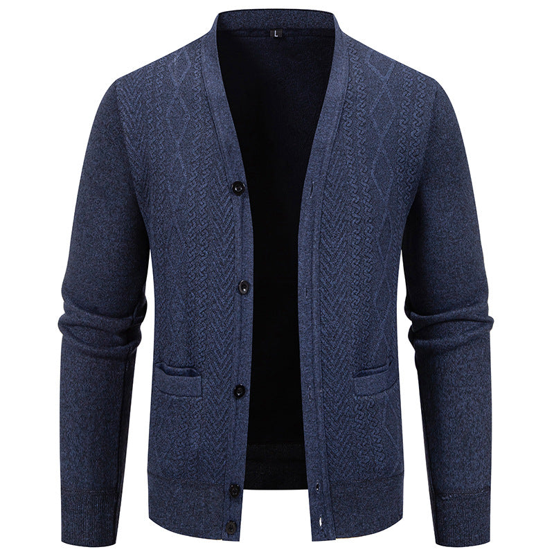 Men's classic cardigan with structured design and practical pockets Lune London
