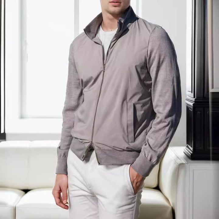 Sporty transition jacket for men with modern high collar and elastic cuffs Lune London