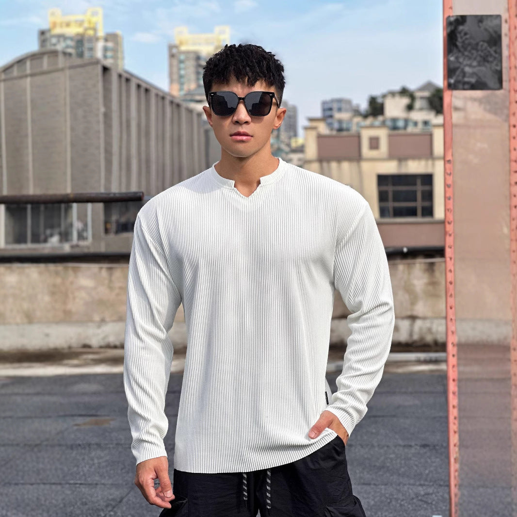 Men's long sleeve top with an innovative rib design and a trendy high collar Lune London