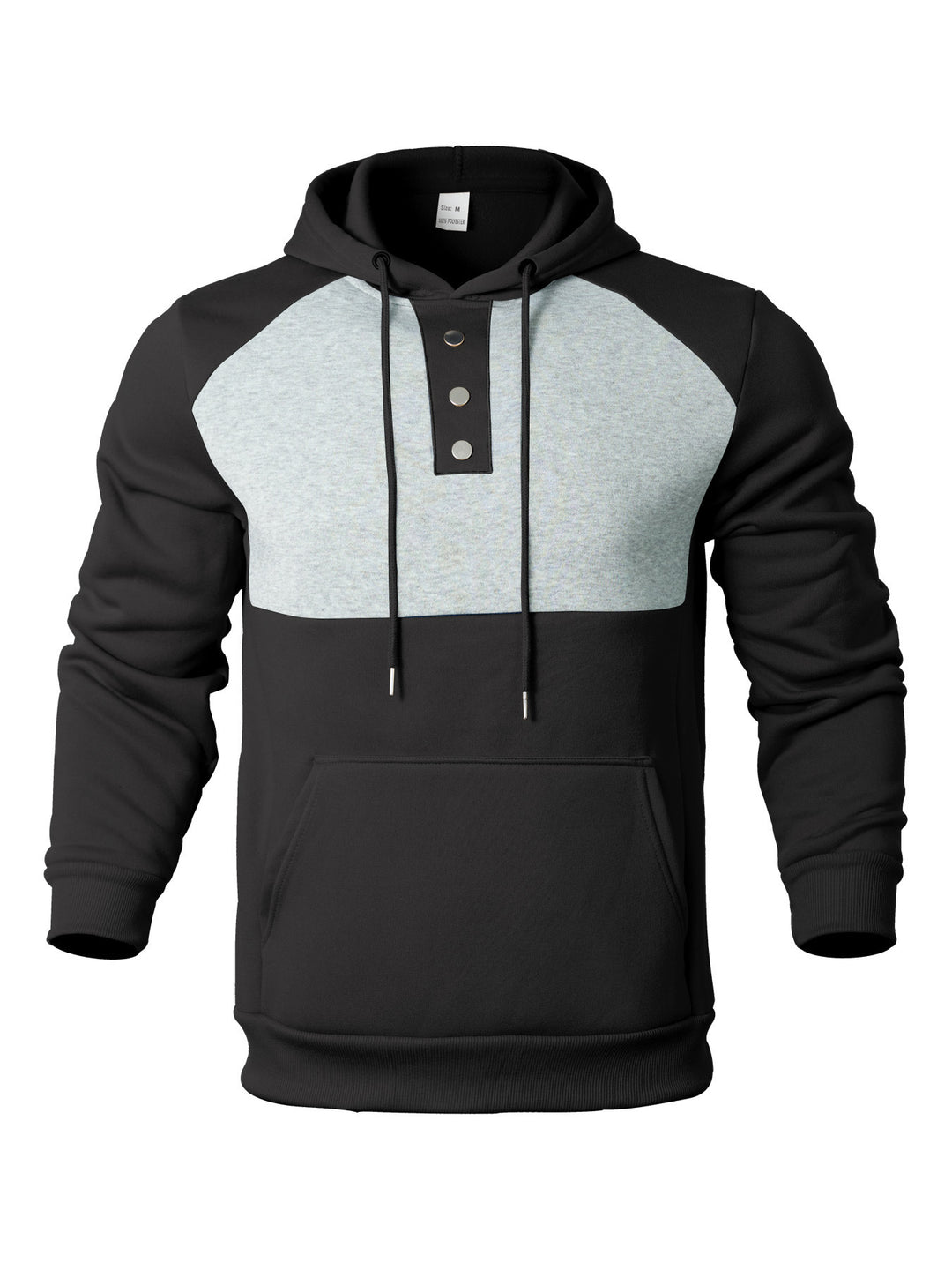 Men's Hoodie with button placket and contrasting details Lune London