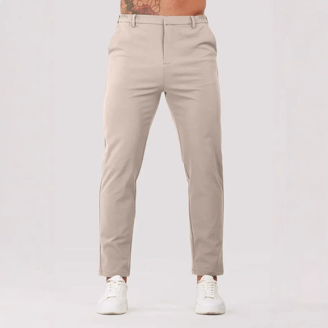Slim fit chino pants for men with elastic waistband and side pockets Lune London