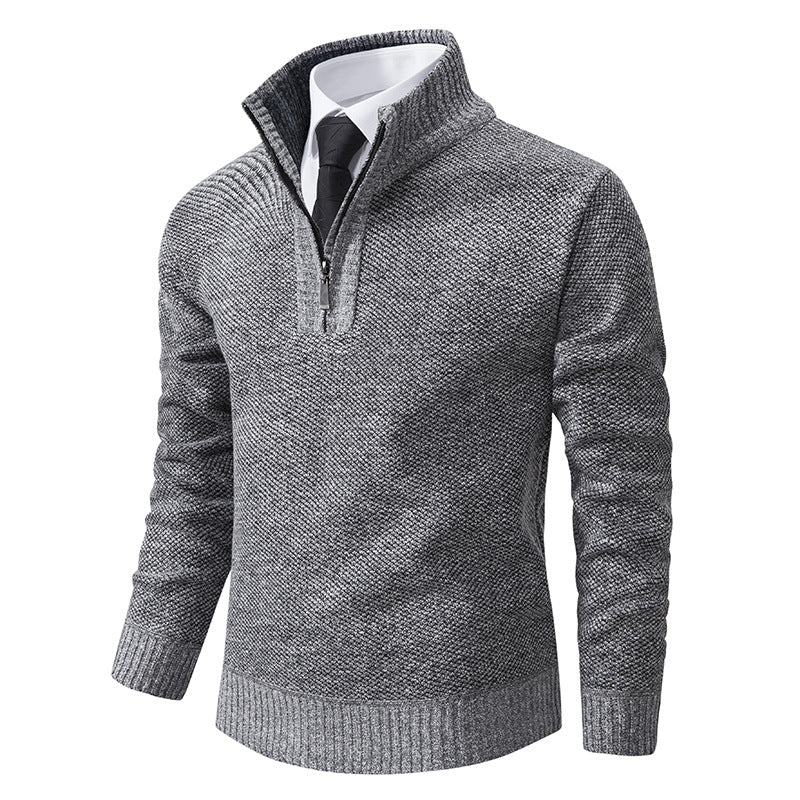 Men's knit sweater with modern zipper and textured surface Lune London