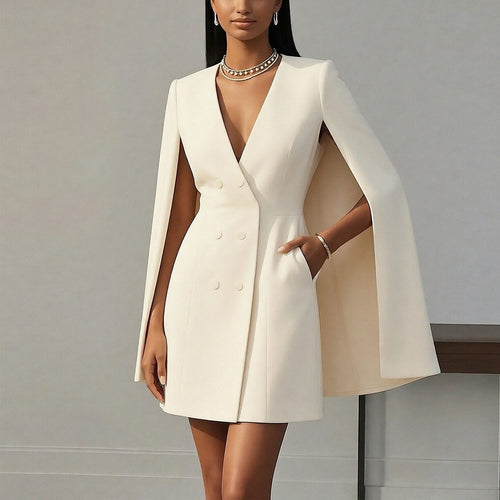 Robe pull pour femmes avec capuche et double patte de boutonnage Chic & Stil