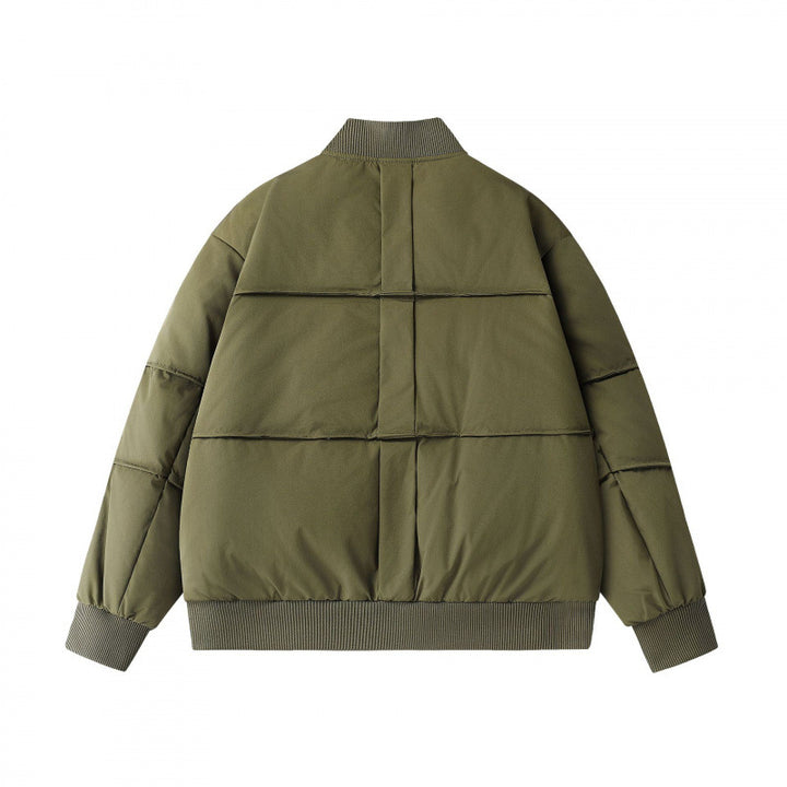 Unisex Boxy-padded Bomber jacket in oversized cut with ribbed hem and stand-up collar Amarae