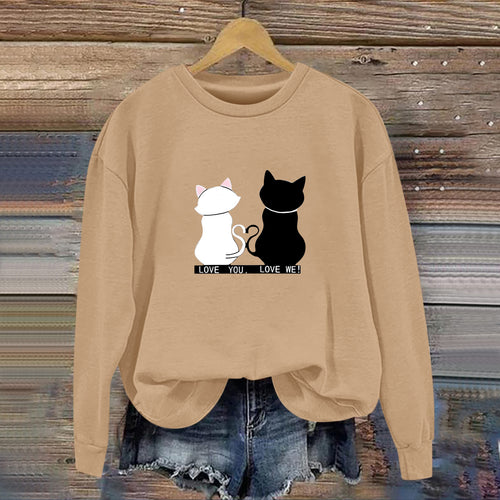 Sweat-shirt pour femmes avec design de chat ludique et impression humoristique Chic & Stil