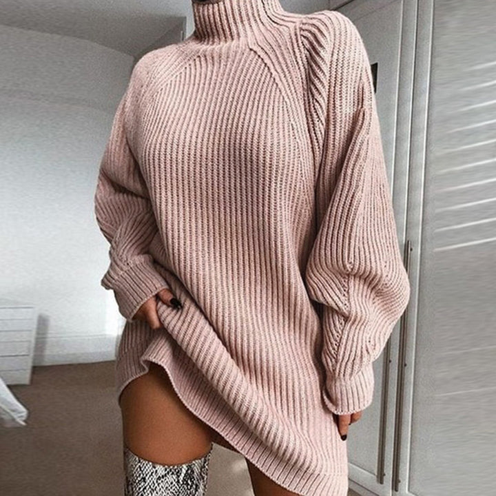 Ladies oversized knit sweater with high collar Lune London
