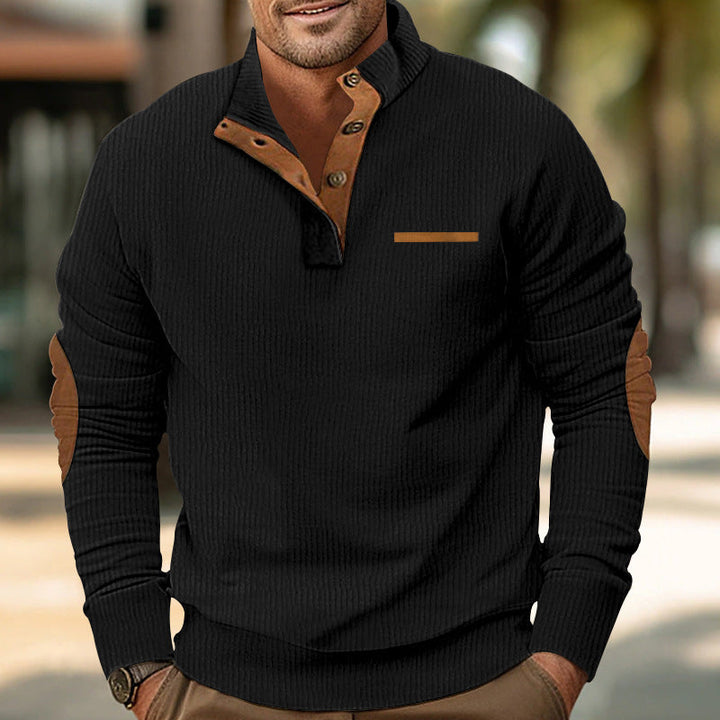 Men's Knitted Sweater with Contrasting Design Elements Lune London