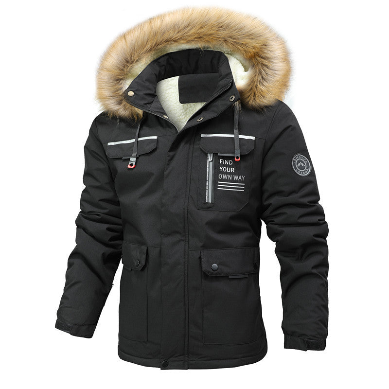 Insulated parka for men with removable hood and teddy lining Lune London