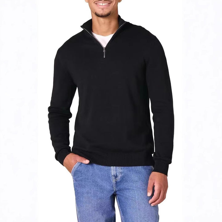 Elegant pullover for men with a turtleneck and full zipper Lune London