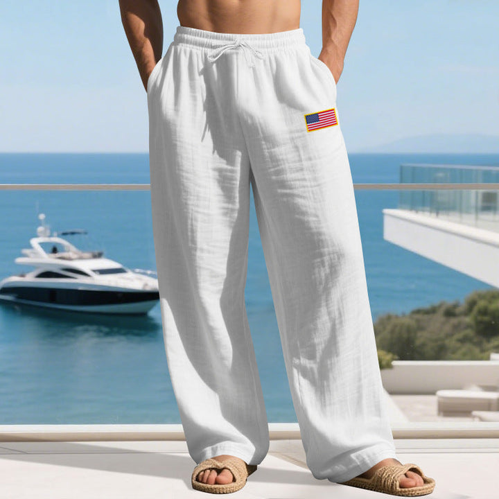 Men's Casual Leisure Pants with Elastic Waistband and Practical Side Pockets Lune London