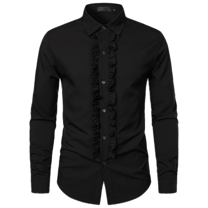 Men's Elegant Shirt with Ruffle Details Amarae