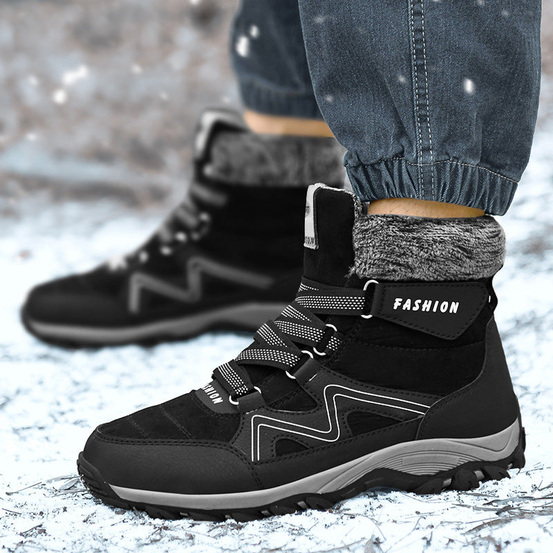 Women's Insulated Outdoor Hiking Ankle Boots with Faux Fur Collar, Velcro Closure, and Grippy Multi-Zone Profile Sole Amarae
