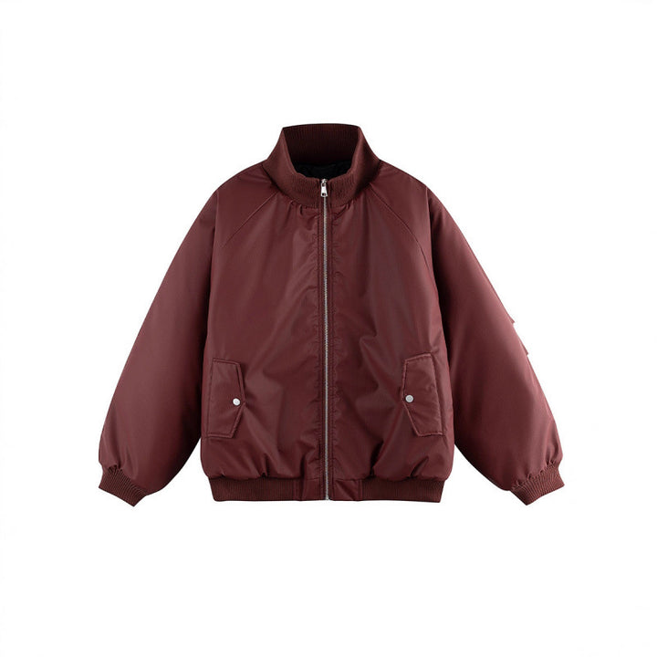 Unisex Boxy Transition Bomber Jacket with Stand Collar and Flap Pockets Amarae