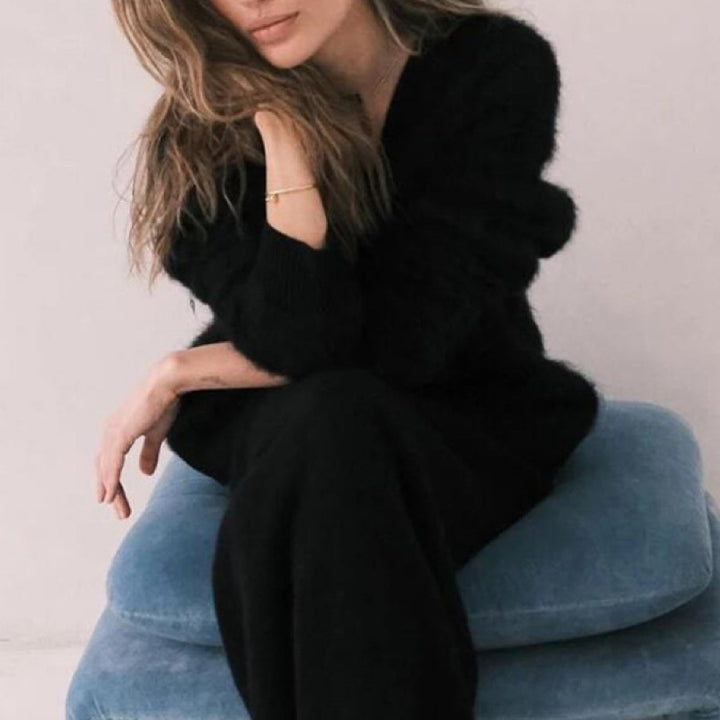 Ladies Oversized Plush Cardigan Lune London