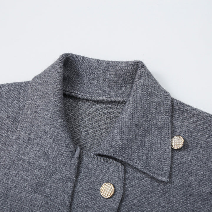 Women's Short Blouson Coat in Cocoon Cut with Asymmetrical Shawl Collar and Waist Belt Amarae
