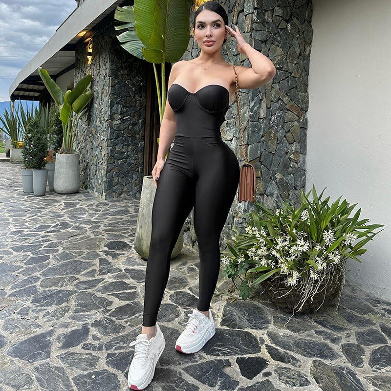 Fitted jumpsuit for women with underwired bodice Lune London