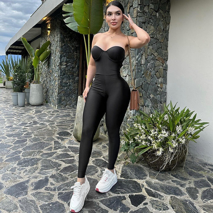 Fitted jumpsuit for women with underwired bodice Lune London