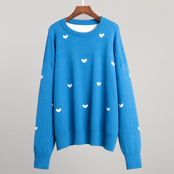 Ladies Casual Sweater with Heart Pattern Lune London