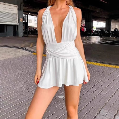 Wrap dress for women with deep V neckline and flared skirt Amarae
