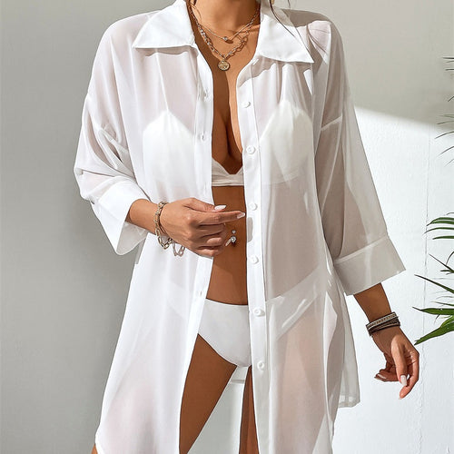 Ladies Long Sheer Bath Blouse Amarae