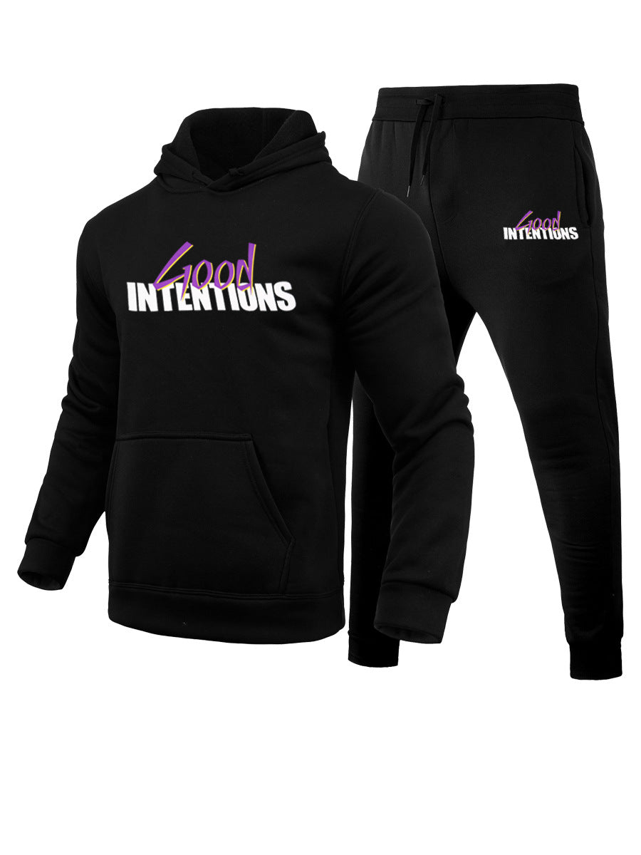 Men's hoodie and jogger pants set with catchy graphic print Lune London
