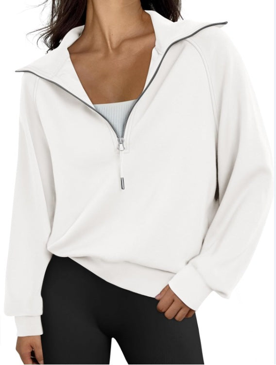 Casual pullover for women with high collar and zip Lune London