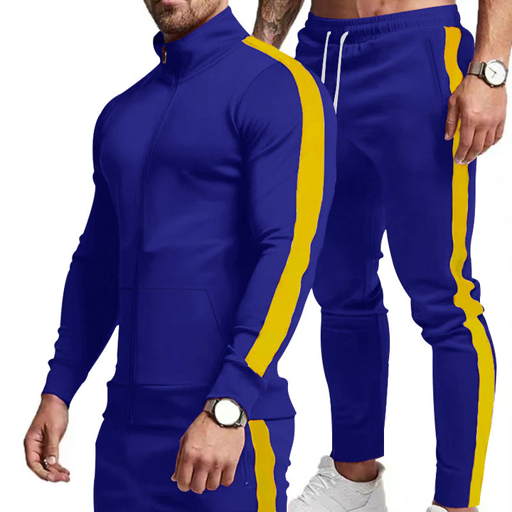 Men's sports tracksuit with high collar and side stripes Lune London