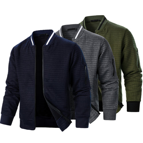 Quilted bomber jacket for men with functional zip pockets Amarae