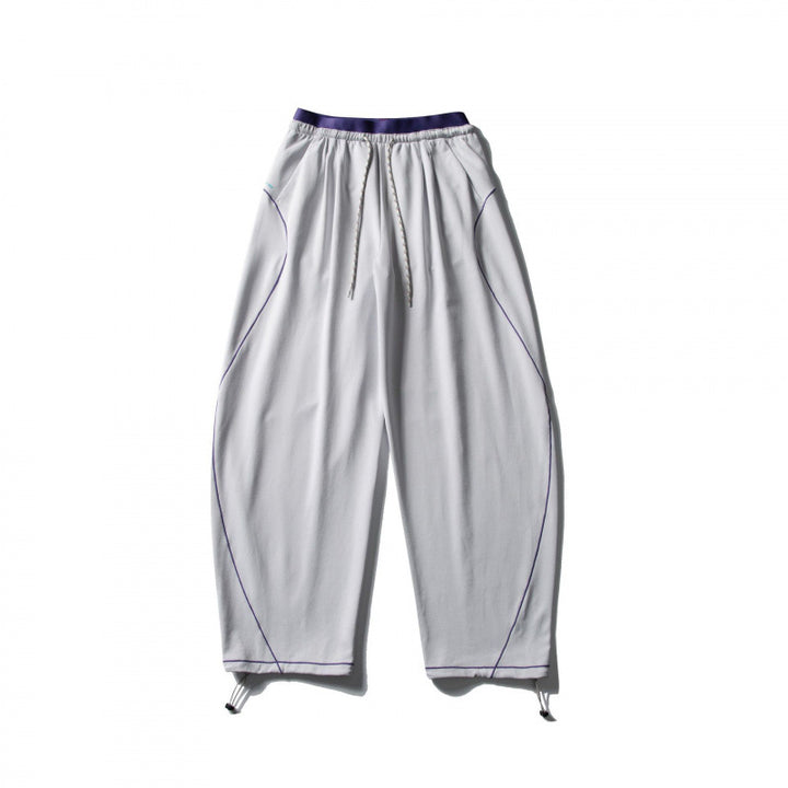 Unisex Wide Tech Jogging Pants with Drawstring, Contrast Seams and Adjustable Hem Amarae