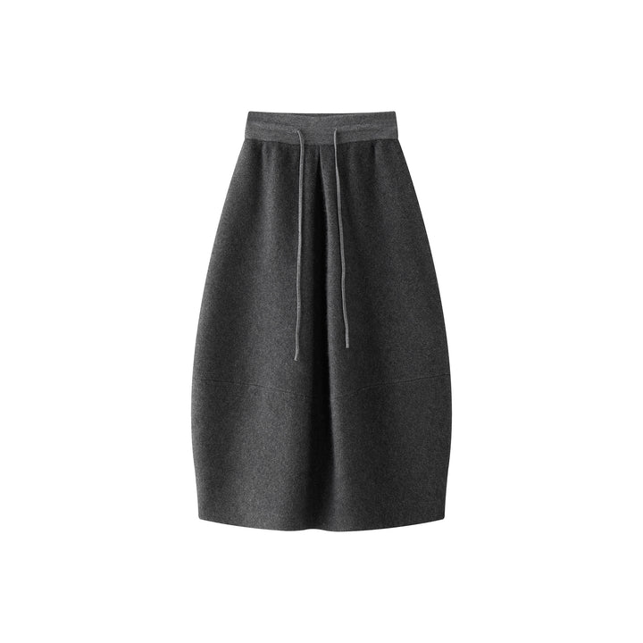 Women's High-Waisted Midi Skirt made of Fine Knit with Drawstring and Wrap Look Amarae