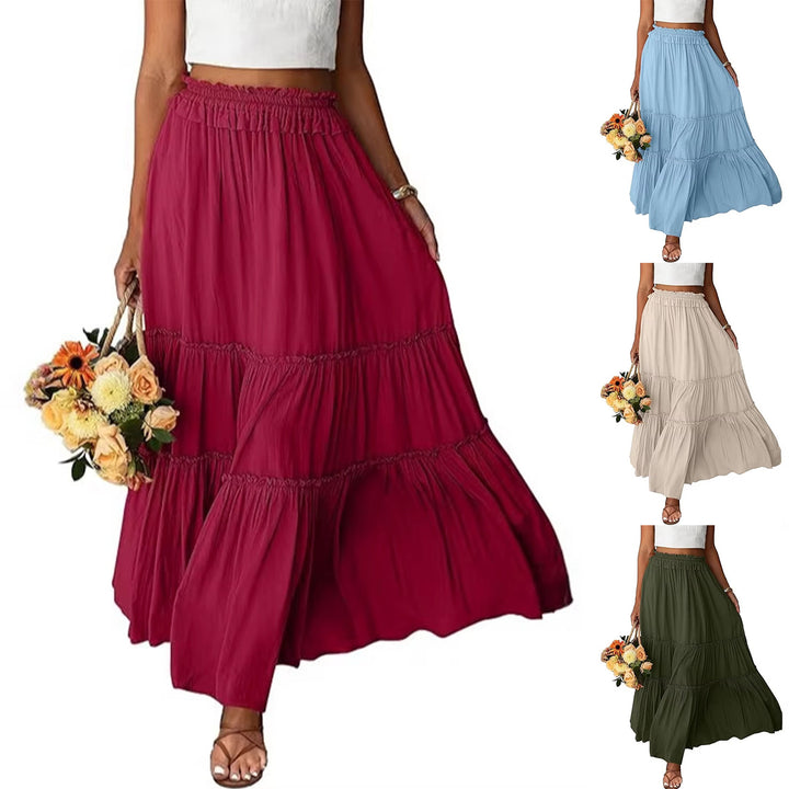 Jupe maxi aérienne pour femmes avec détails en volant Chic & Stil