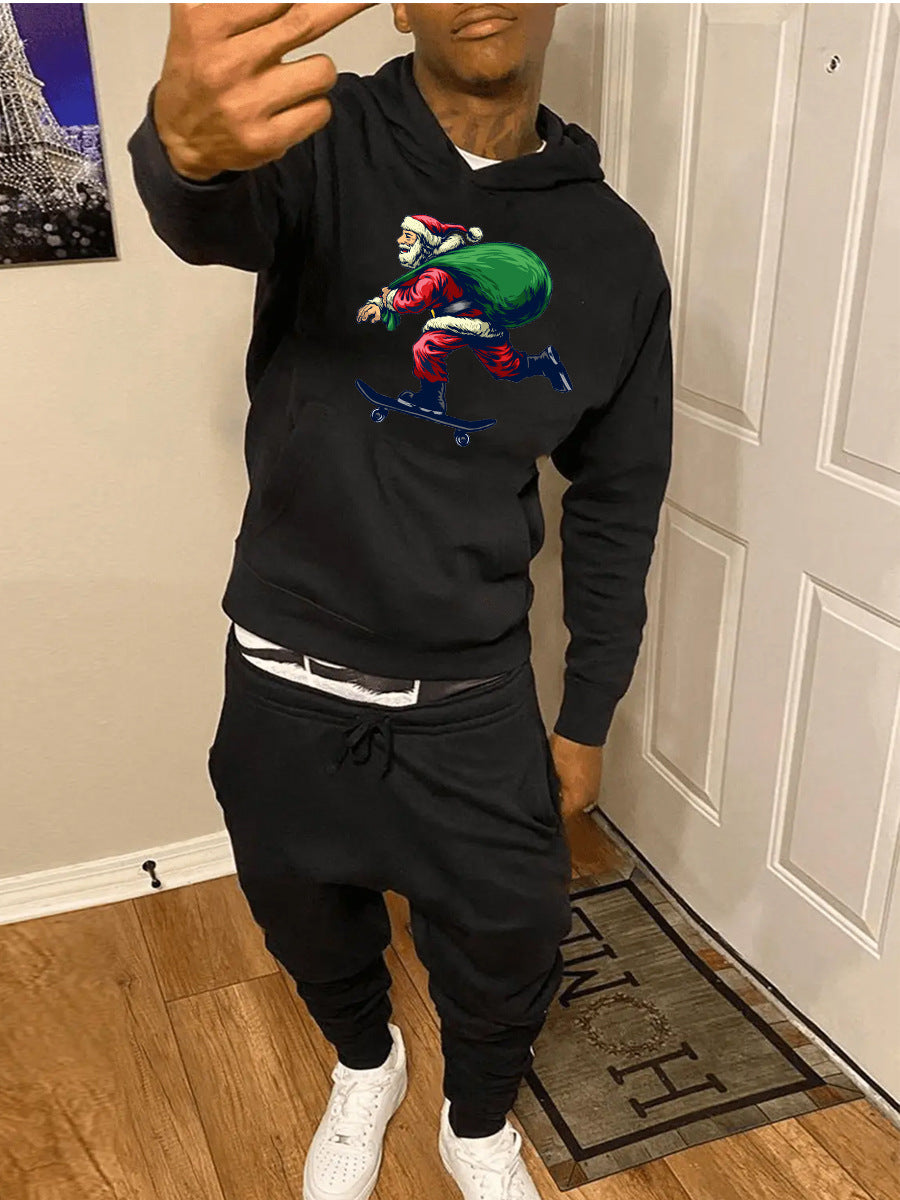 Men's Hoodie and Jogging Set with Creative Christmas Pattern Amarae