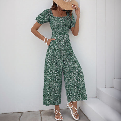 Ladies Elegant Floral Print Chic Jumpsuit and Style