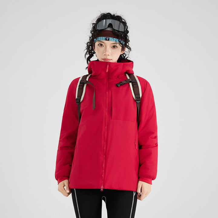 Women's Insulated Outdoor Quilted Jacket with Hood, Chest Yoke and Elastic Cuffs Amarae