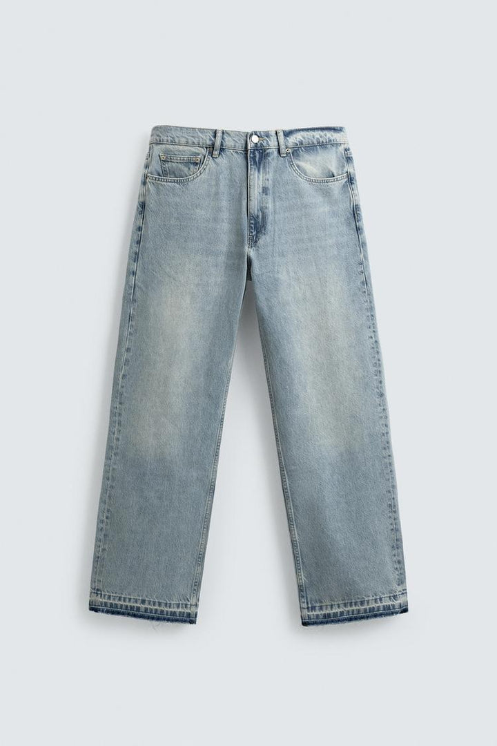 Men's straight-cut jeans with a high rise and vintage-washed effect Amarae