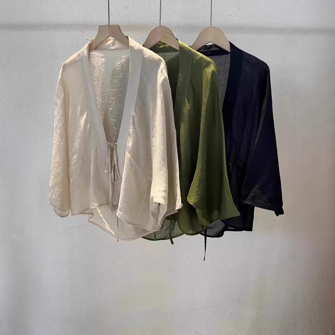 Women Lightweight Sheer Wrap Jacket Lune London