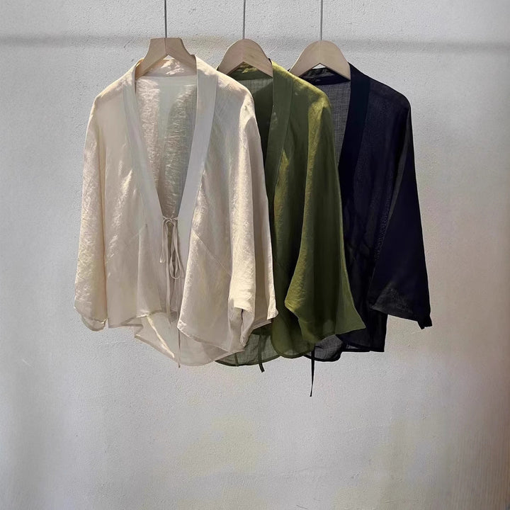 Women Lightweight Sheer Wrap Jacket Lune London