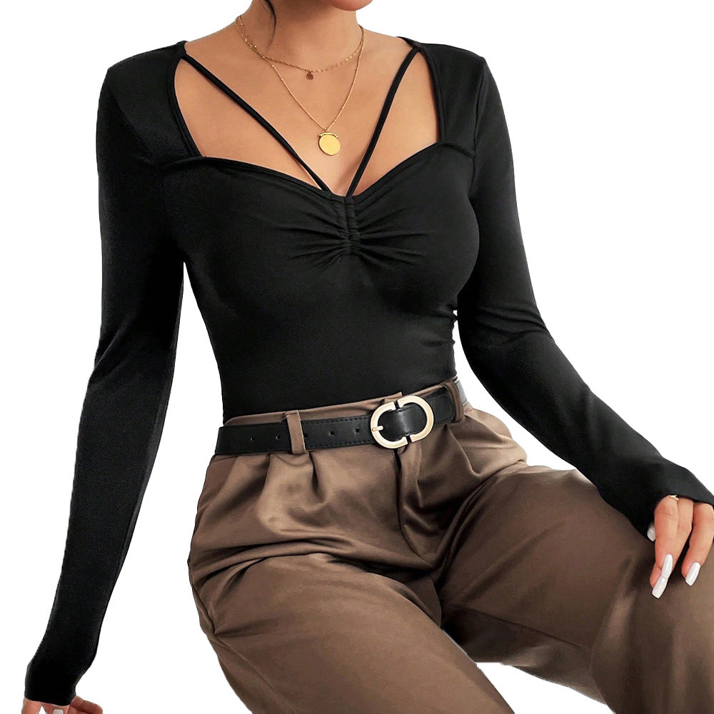 Body femme avec décolleté en V séduisant et bretelles sophistiquées Chic & Stil