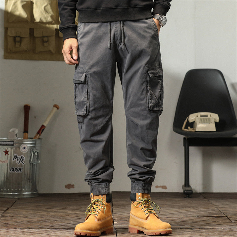Men's cargo jogger pants with elastic waistband and practical side pockets Lune London